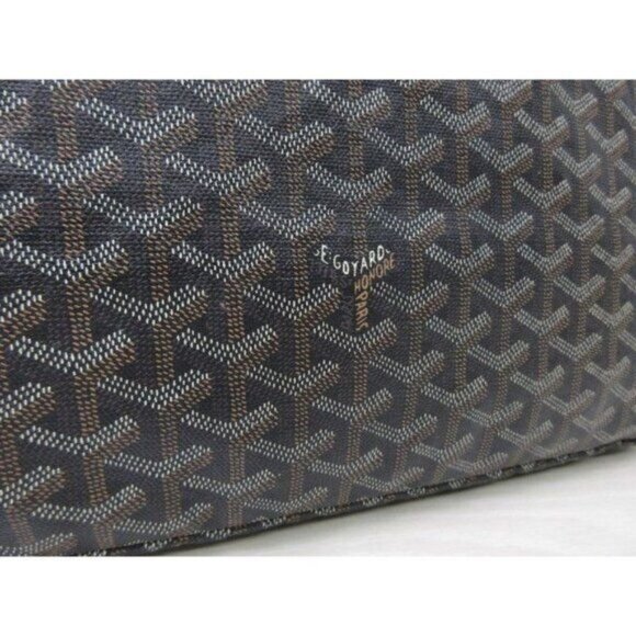 Authentic Goyard Goyardine Saint Louis PM Black Shoulder Tote Bag & Pouch Wallet - Picture 8 of 11